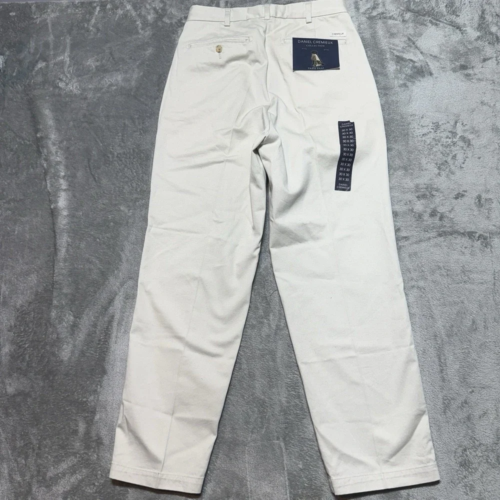 Cremieux Collection Paris Pant Mens 30x30 Pleated Chino Cotton Trousers NWT Read